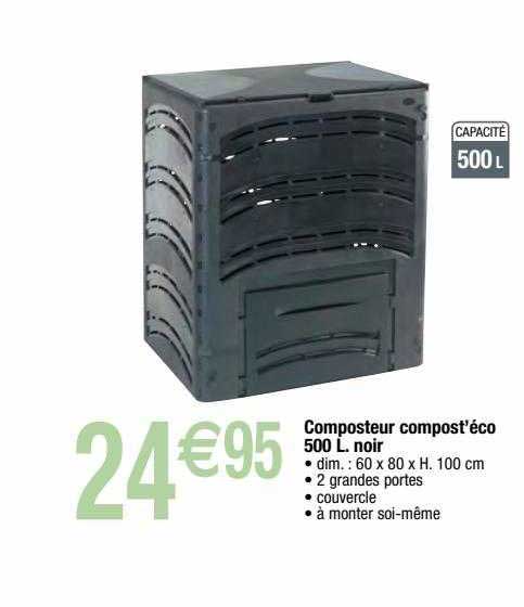 composteur compost'éco 500l noir