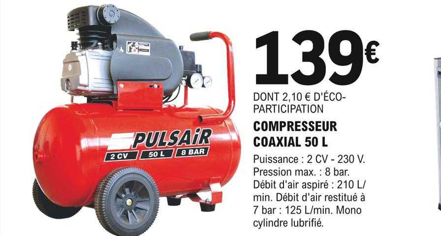 compresseur coaxial 50l pulsair