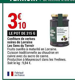 confiture de cerises noires de lorraine les sens du terroir