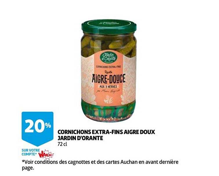 cornichons extra-fins aigre doux jardin d'orante