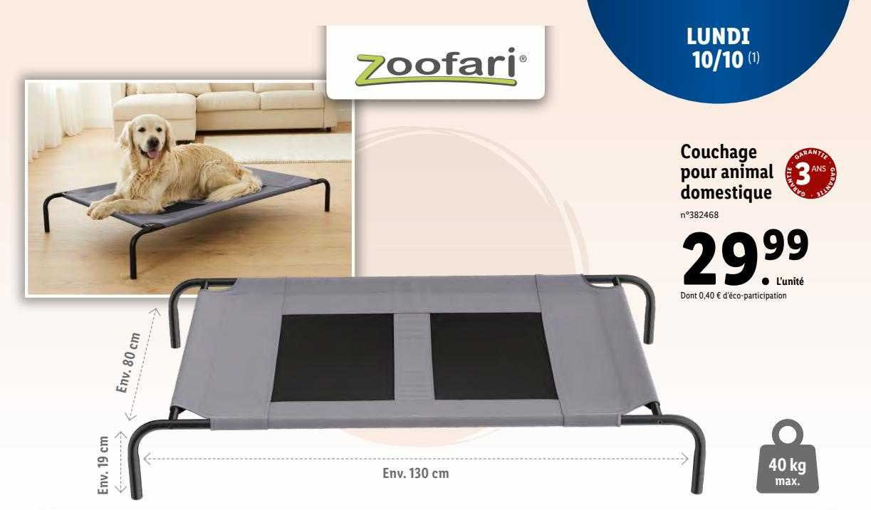 couchage pour animal domestique zoofari