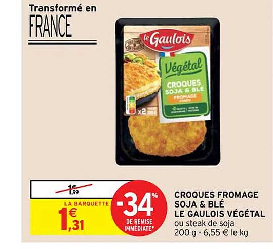 croques fromage soja & blé le gaulois végétal
