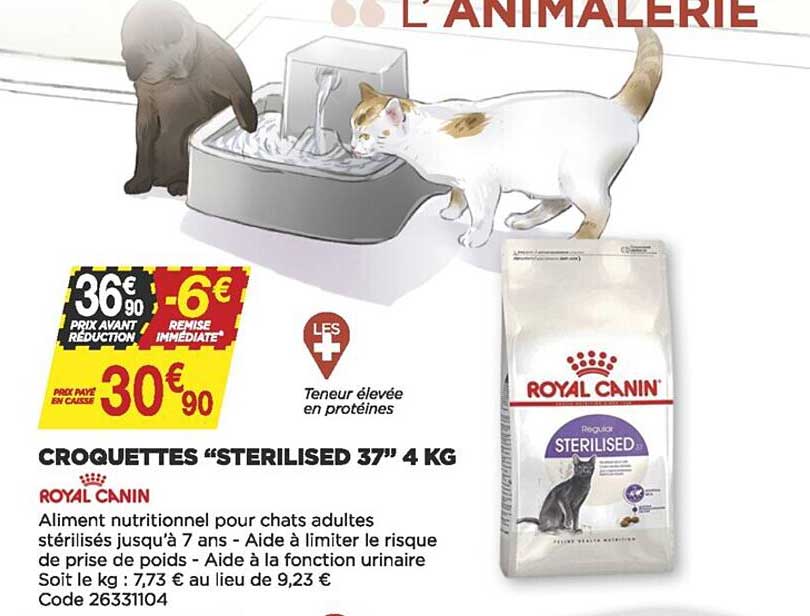 croquettes "sterilised 37" 4 kg royal canin