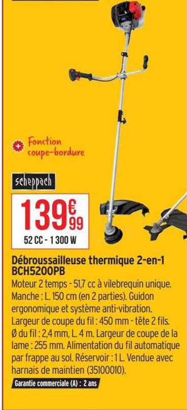 débroussailleuse thermique 2-en-1 scheppach