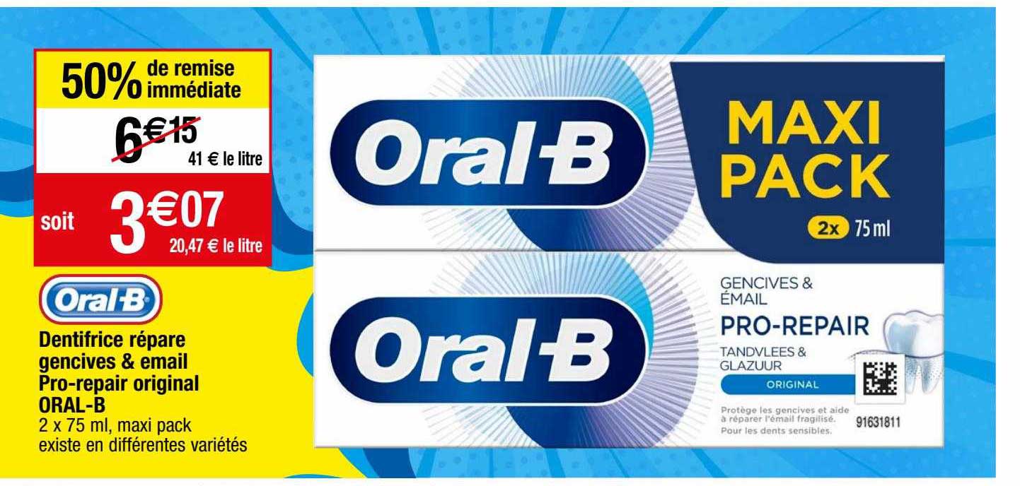dentifrice répare gencives & email pro-repair original oral-b