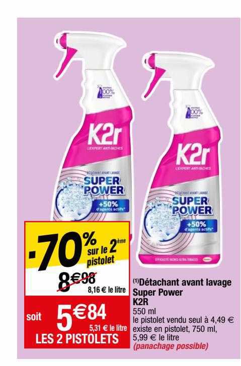 détachant avant lavage super power k2r