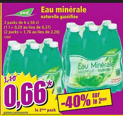 eau minérale naturelle gazéifiée surf