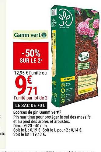 écorces de pin gamm vert