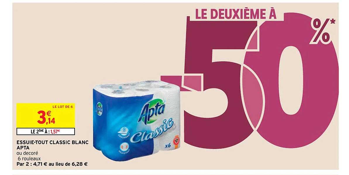 essuie-tout classic blanc apta