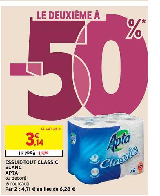 essuie-tout classic blanc apta