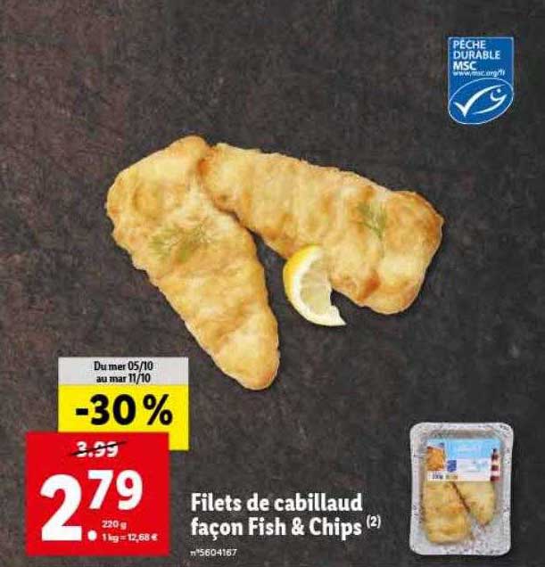 filets de cabillaud façon fish & chips
