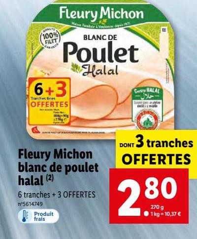 fleury michon blanc de poulet halal