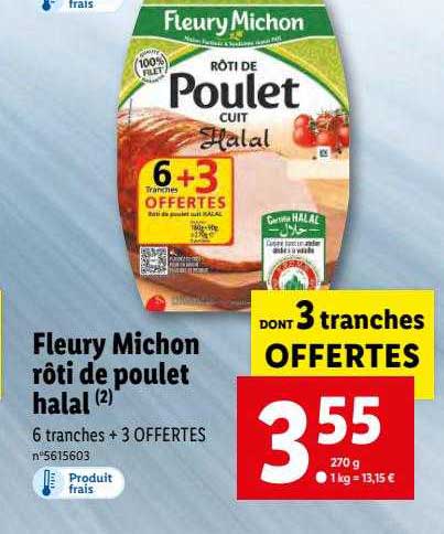 fleury michon rôti de poulet halal