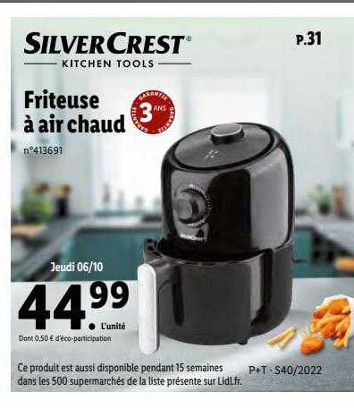friteuse à air chaud silver crest