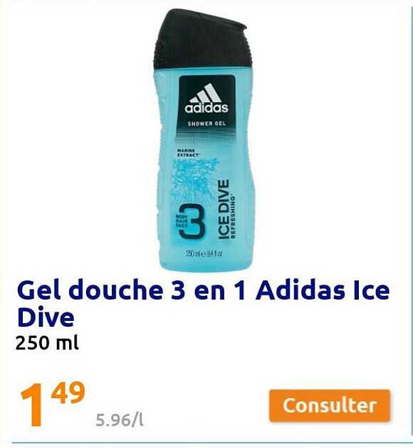 Gel Douche 3 En 1 Adidas Ice Dive