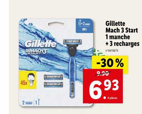 gillettet mach 3 start 1 manche + 3 recharges