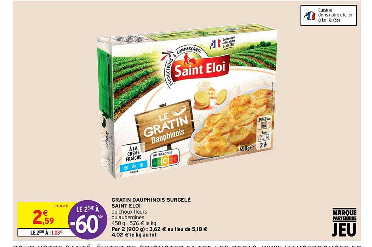 gratin dauphinois surgelé saint eloi