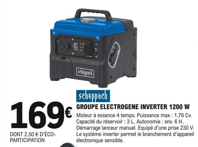 groupe électrogène inverter 1200w scheppach