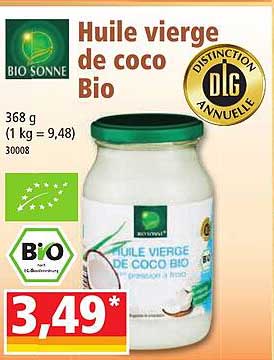 huile vierge de coco bio bio sonne