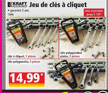 jeu de clés à cliquet kraft werkzeuge