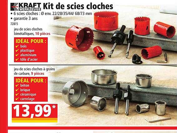 kit de scie cloches kraft werkzeuge