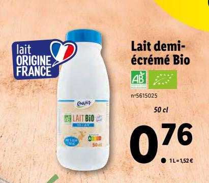 lait demi-écrémé bio