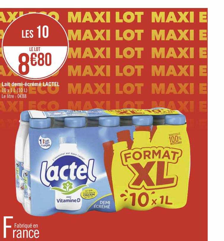 lait demi-écrémé lactel