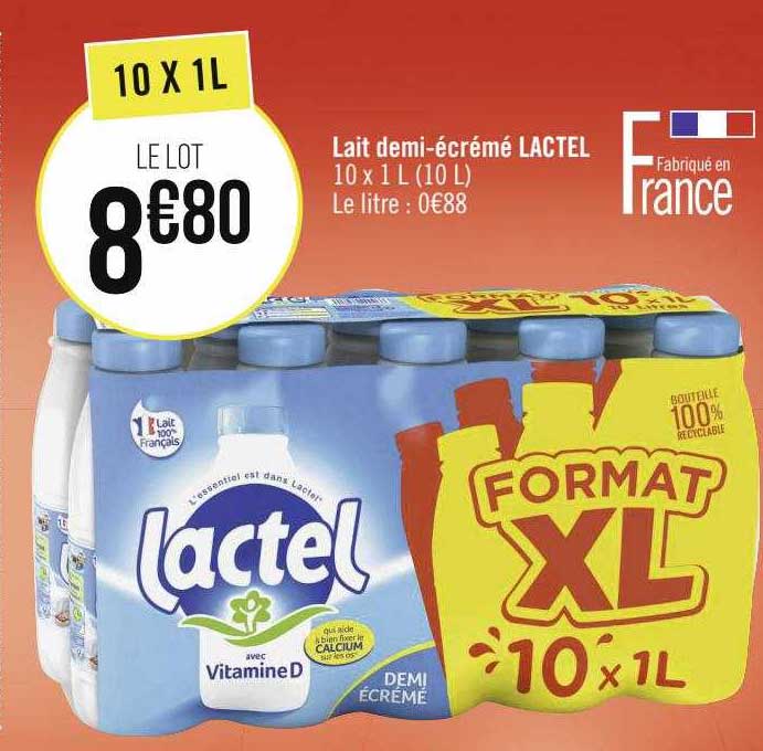 lait demi-écrémé lactel