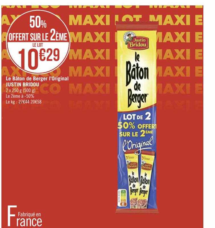 le bâtons de berger l'original justin bridou