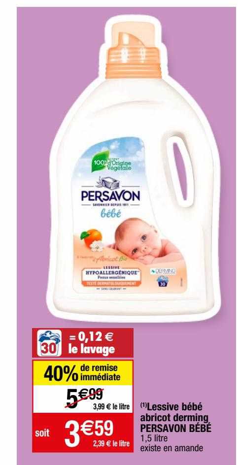 Lessive Bébé Abricot Derming Persavon Bébé