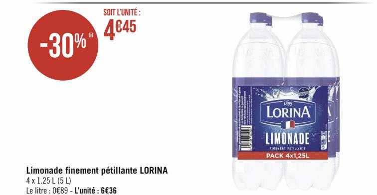 limonade finement pétillante lorina