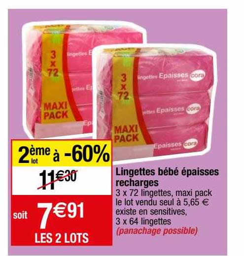lingettes bébé épaisses recharges
