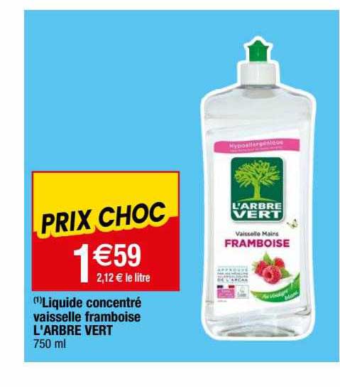 liquide concentré vaisselle framboise l'arbre vert