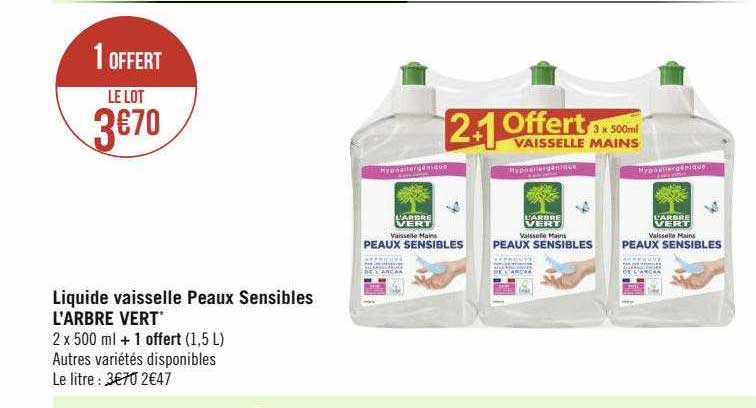 liquide vaisselle peaux sensibles l'arbre vert