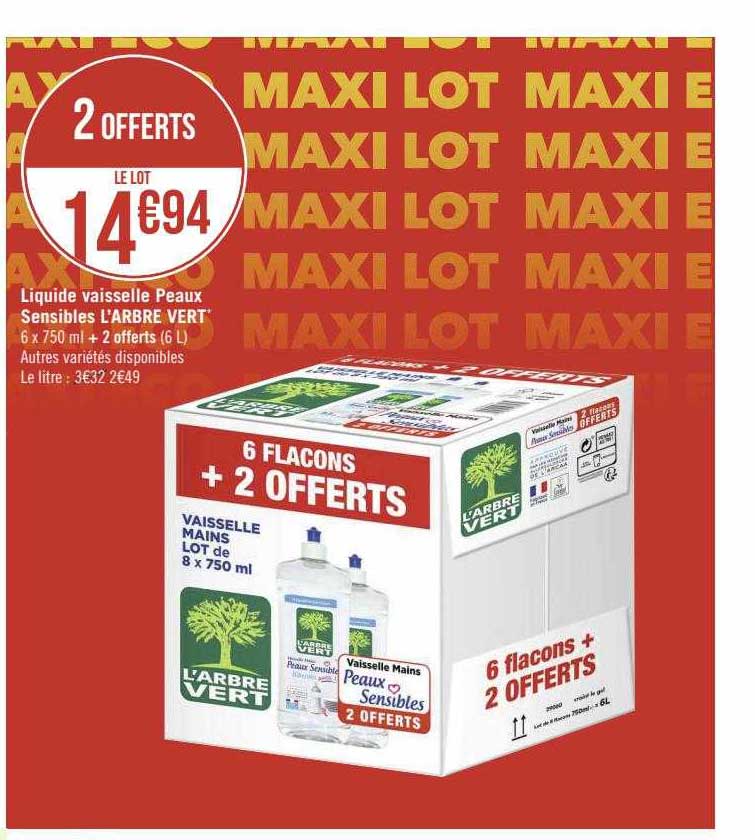 liquide vaisselle peaux sensibles l'arbre vert