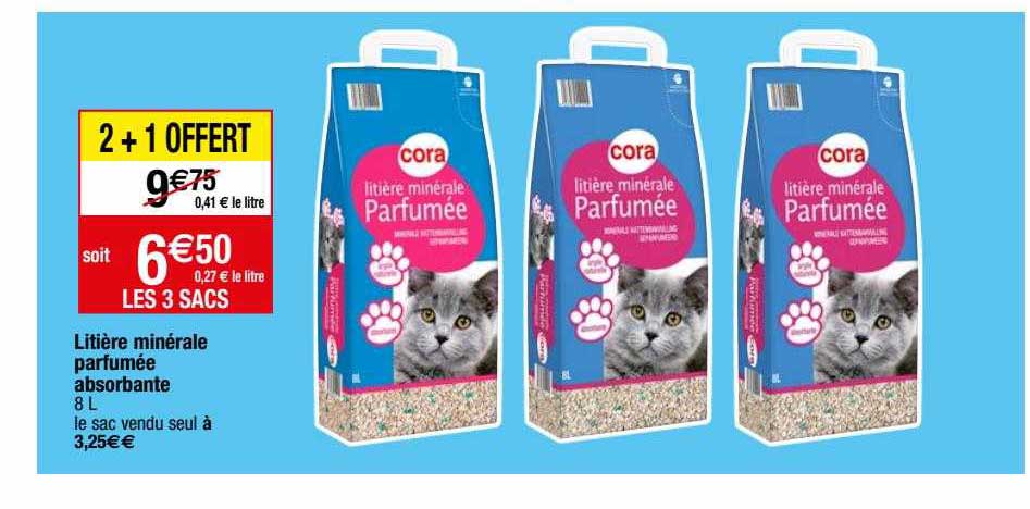 Litière Minérale Parfumée Absorbante Cora