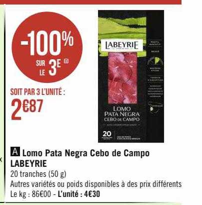 lomo pata negra cebo de campo labeyrie