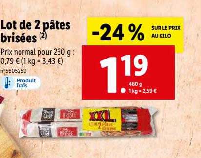 lot de 2 pâtes brisées