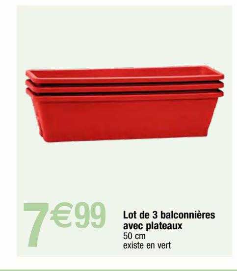 lot de 3 balconnières avec plateaux