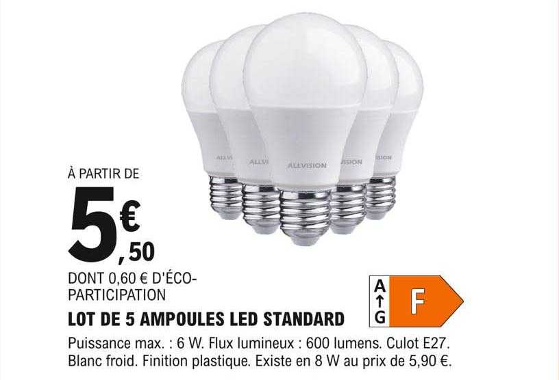 Lot De 5 Ampoules Led Standard