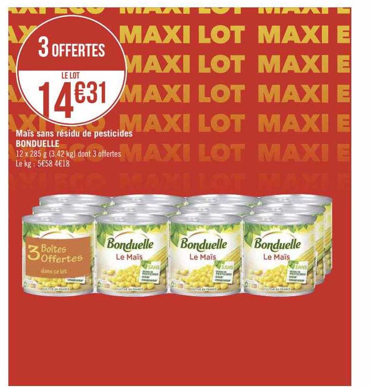 maïs sans résidu de pesticides bonduelle
