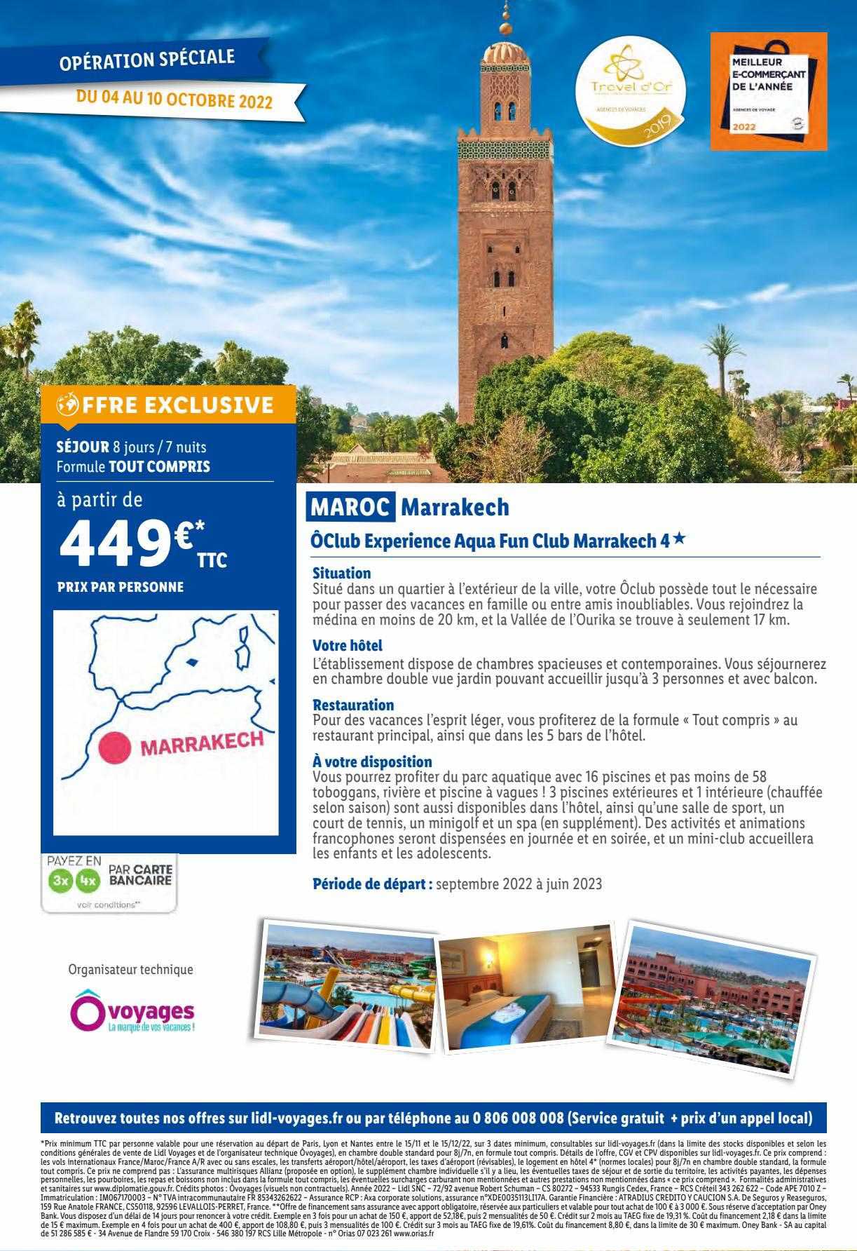 maroc : ôclub expérience aqua fun club marrakech 4*
