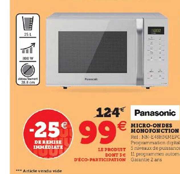 micro-ondes monofonction panasonic