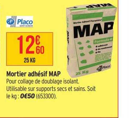mortier adhésif map placo