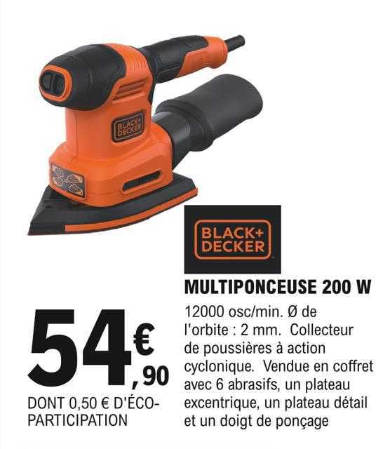 multiponceuse 200w black + decker