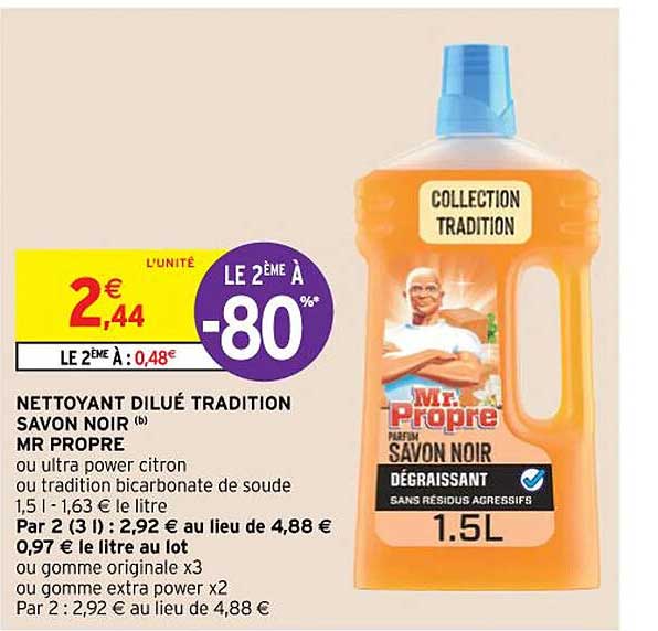 nettoyant dilué tradition savon noir mr propre