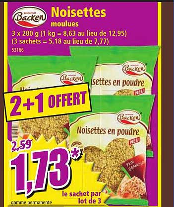 Noisettes Moulues Backen