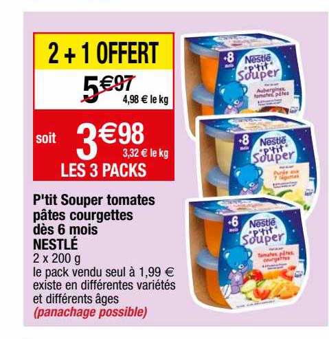 p'tit souper tomates pâtes courgettes dès 6 mois nestlé