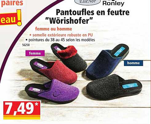 Pantoufles En Feutre "wörishofer" ElleNor