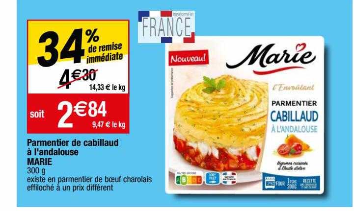 parmentier de cabillaud à l'andalouse marie